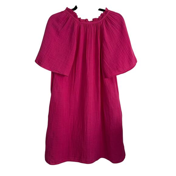 Old Navy Women’s Pink Cotton Boho Dress Sz S Lightweight Split Neck - Picture 4 of 7